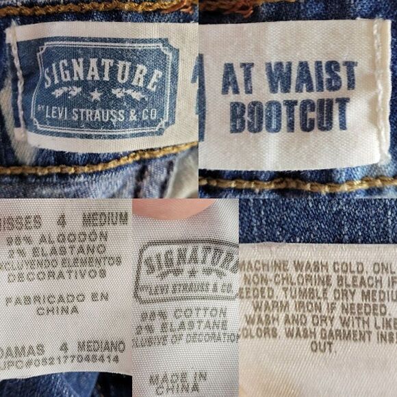 Levi's Upcycled Bleached Cutoff Jean Shorts 4 Mid Rise Stretch 5 Pocket Raw Hem - Picture 4 of 14